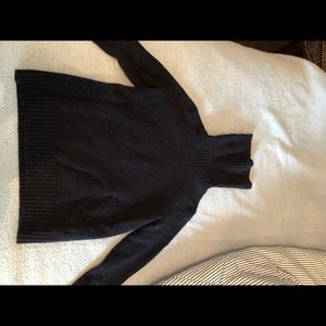 J. Crew navy turtleneck sweater.